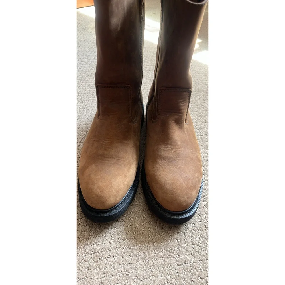 Gravel Gear Mens Wellington Work Boots Tan Leather / size 8